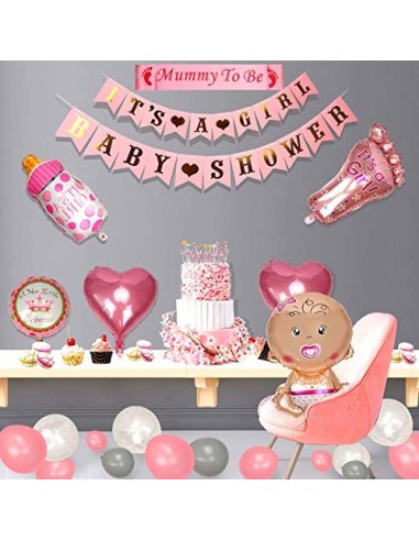 colmanda Baby Shower Decoracion Niña, 35 Piezas Baby Shower Decoración Globos de Fiesta para Baby Shower, Decoración de Baby 