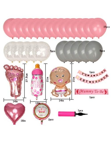 colmanda Baby Shower Decoracion Niña, 35 Piezas Baby Shower Decoración Globos de Fiesta para Baby Shower, Decoración de Baby 