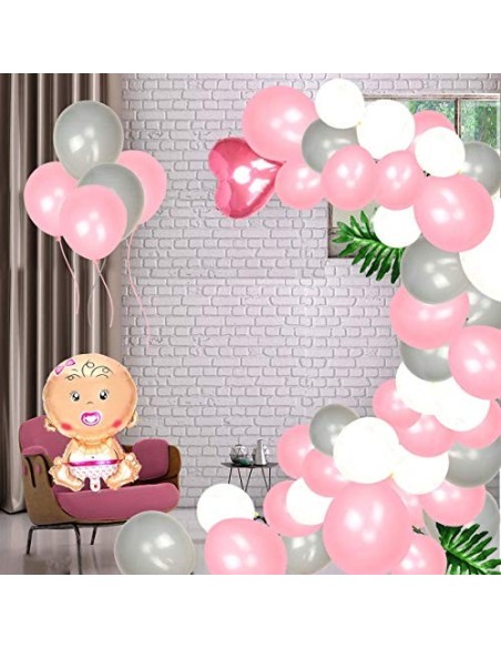 colmanda Baby Shower Decoracion Niña, 35 Piezas Baby Shower Decoración Globos de Fiesta para Baby Shower, Decoración de Baby 