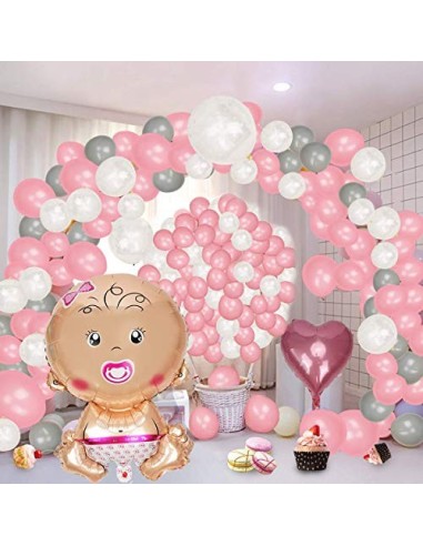 colmanda Baby Shower Decoracion Niña, 35 Piezas Baby Shower Decoración Globos de Fiesta para Baby Shower, Decoración de Baby 