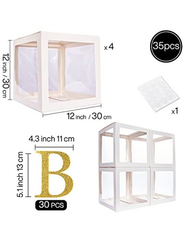 PartyWoo Baby Shower, 4 Cajas de Globos y 31 Letras, Baby Shower Niño, Baby Shower Niña, Decoración de Baby Shower, Decoracio