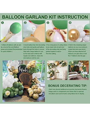 TOLOYE Guirnalda Globos Cumpleaños Verde Salvia, Arcos de Globos Safari Selva Tropicales con Globos Cumpleaños Oro Blanco Glo