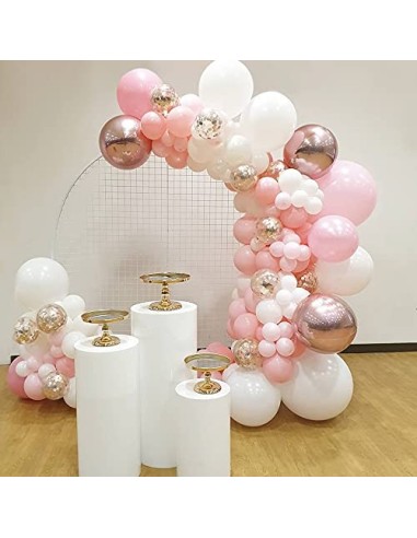 Kit de Guirnalda de Globos, 119 Piezas Kit de Arco de Guirnalda de Globos Rosa Blanco Adecuado Para Damas y Niñas Bodas Fiest