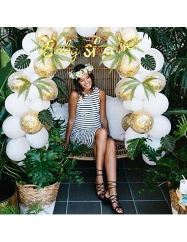 Baby Shower Balloon Garland Arch Kit blanco y dorado 105 Pack Mummy to Be Sash, Baby Shower Balloon Banner Decoration Set par