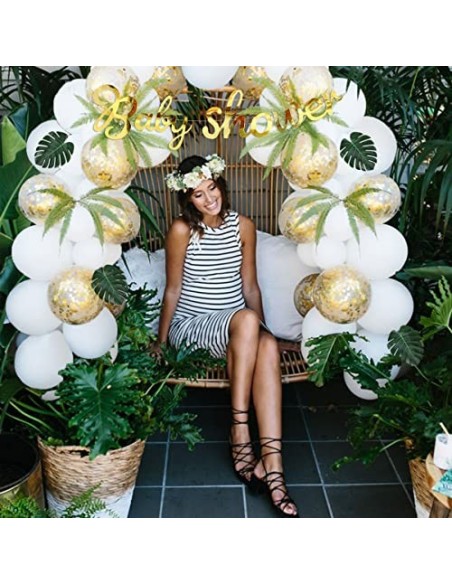 Baby Shower Balloon Garland Arch Kit blanco y dorado 105 Pack Mummy to Be Sash, Baby Shower Balloon Banner Decoration Set par