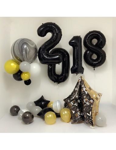 Globo Número Azul/Rojo/Oro/Plata/Oro...