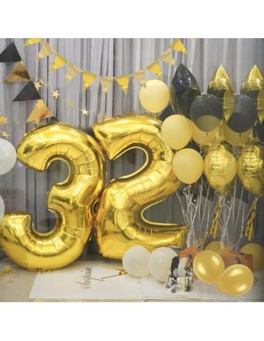 Globo Número Azul/Rojo/Oro/Plata/Oro...