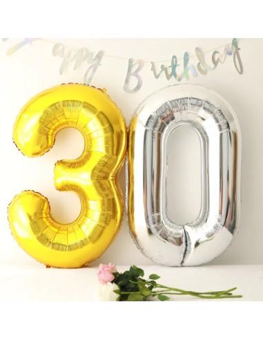 Globo Número Azul/Rojo/Oro/Plata/Oro...