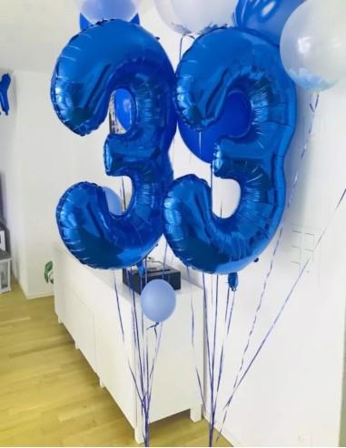 Globo Número Azul/Rojo/Oro/Plata/Oro...