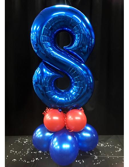 Globo Número Azul/Rojo/Oro/Plata/Oro rosa/Arco iris 105cm Gigante Globo Mylar Grande Ideal para Fiesta Apto para Helio