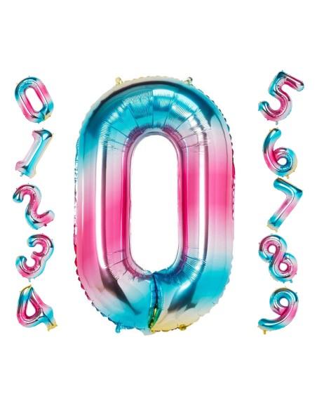 Globo Número Azul/Rojo/Oro/Plata/Oro rosa/Arco iris 105cm Gigante Globo Mylar Grande Ideal para Fiesta Apto para Helio