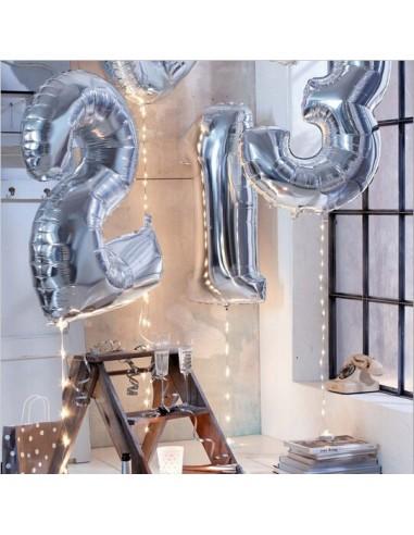 Globo Número Azul/Rojo/Oro/Plata/Oro...