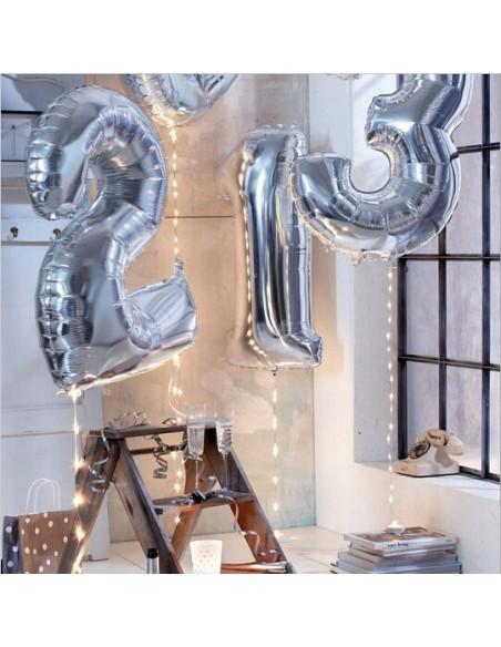 Globo Número Azul/Rojo/Oro/Plata/Oro rosa/Arco iris 105cm Gigante Globo Mylar Grande Ideal para Fiesta Apto para Helio