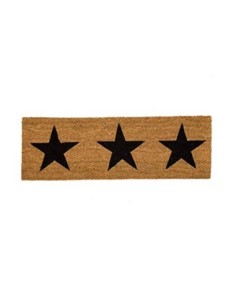 Lola Home Felpudo Antideslizante marrón clásico de Fibra de Coco Natural de 25x75 cm  Stars 