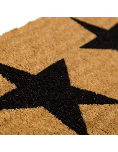 Lola Home Felpudo Antideslizante marrón clásico de Fibra de Coco Natural de 25x75 cm  Stars 