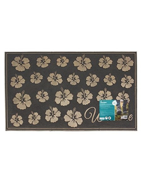 JVL – Felpudo Pesado de Puntas de Goma Havana, 45 x 75 cm, Multicolor, Caucho, Multi/Colour, 45 x 75 x 1 cm