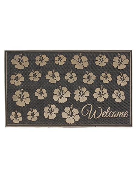 JVL – Felpudo Pesado de Puntas de Goma Havana, 45 x 75 cm, Multicolor, Caucho, Multi/Colour, 45 x 75 x 1 cm