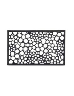 Relaxdays – 10020195 Felpudo Goma con Flores como Felpudo o Zapatos Felpudo, Negro, 45 x 75 x 1 cm