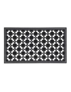JVL de Goma Resistente Elipse diseño de círculos Alfombra Puerta, Negro, 40 x 70 cm 2