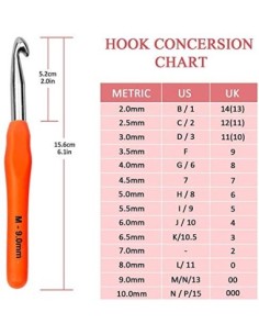 Agujas de Ganchillo, 14 Pzs ErgonóMico Suave Antideslizante Mangos De Goma Juego De Agujas De Tejer con Estuche, Ideal para C 2