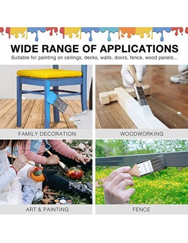 WORKPRO 4 piezas Juego de pinceles profesional, madera brochas pintura con certificación FSC 100%, set de brocha plana y angu