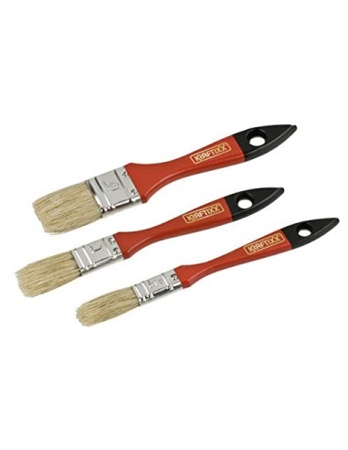 kwb 030990 - Juego de 3 pinceles planos pincel para esmaltar, 15, 25 y 35 mm, pincel para barniz
