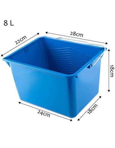 KADAX Cubo de pintura cuadrado de plástico para pintura, cubo con mango de metal, cubo de agua resistente con borde de vertid