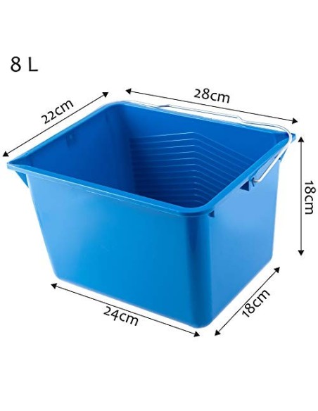 KADAX Cubo de pintura cuadrado de plástico para pintura, cubo con mango de metal, cubo de agua resistente con borde de vertid