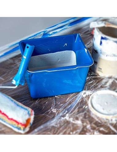 KADAX Cubo de pintura cuadrado de plástico para pintura, cubo con mango de metal, cubo de agua resistente con borde de vertid