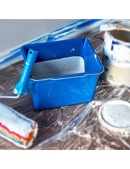 KADAX Cubo de pintura cuadrado de plástico para pintura, cubo con mango de metal, cubo de agua resistente con borde de vertid