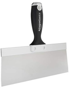 Amazon Basics - Espátula para yeso de acero inoxidable con agarre suave de 25.4 cm con extremo de martillo