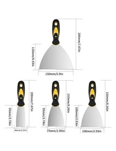 Espátulas Masilla, Espátulas de Acero Inoxidable, Espátula Rasguños de Rascador, Cuchillo de llenado Herramienta Multiusos pa 2