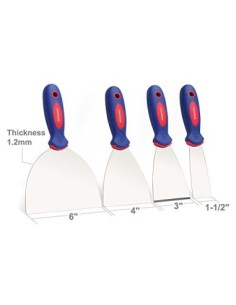 WORKRPO Juego de Espátulas de Acero Inoxidable en 4 Formas 4/7.5/10 / 15 CM de Ancho 2