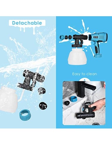 550W Pistola de Pintura Tilswall, 1300ml Gran Recipiente Desmontable, Velocidad Máx 1200ml/min, 3 Patrones de Pulverizar, 3 B