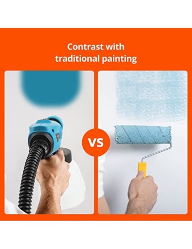 Tilswall Pistola de Pintura 800W, Gran Capacidad de 1300ml, Mejor Velocidad de 1100ml/min, de 3 Modos de Pintar con 3 Boquill