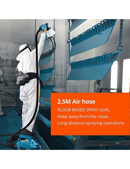 Tilswall Pistola de Pintura 800W, Gran Capacidad de 1300ml, Mejor Velocidad de 1100ml/min, de 3 Modos de Pintar con 3 Boquill