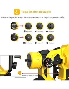 Pistola de Pintura, Pistola de Pintar 550W, Pistola Pintura Eléctrica 550ml/min, Pistola de Pulverización con 800 ml de Recip 2
