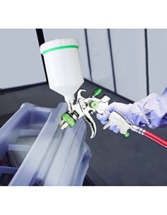 HVLP Pistola Pintura con 3 Boquillas 1,4 mm 1,7 mm 2,0 mm Sistema Profesional de Pintura Boquilla de Acero Inoxidable para Pi 2