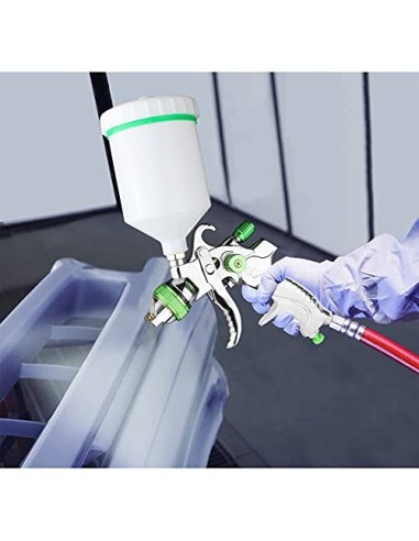 HVLP Pistola Pintura con 3 Boquillas 1,4 mm 1,7 mm 2,0 mm Sistema Profesional de Pintura Boquilla de Acero Inoxidable para Pi