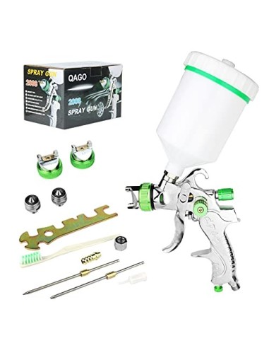 HVLP Pistola Pintura con 3 Boquillas 1,4 mm 1,7 mm 2,0 mm Sistema Profesional de Pintura Boquilla de Acero Inoxidable para Pi