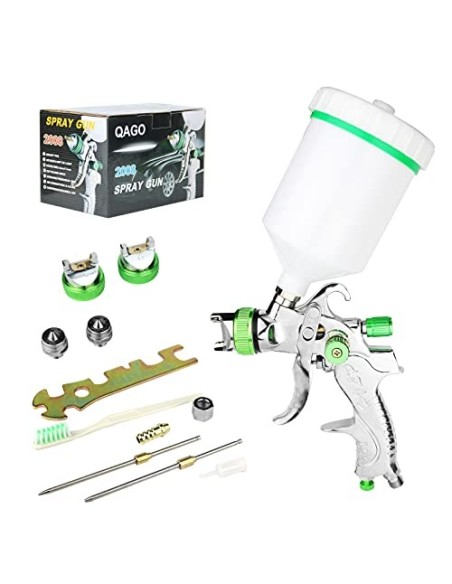 HVLP Pistola Pintura con 3 Boquillas 1,4 mm 1,7 mm 2,0 mm Sistema Profesional de Pintura Boquilla de Acero Inoxidable para Pi