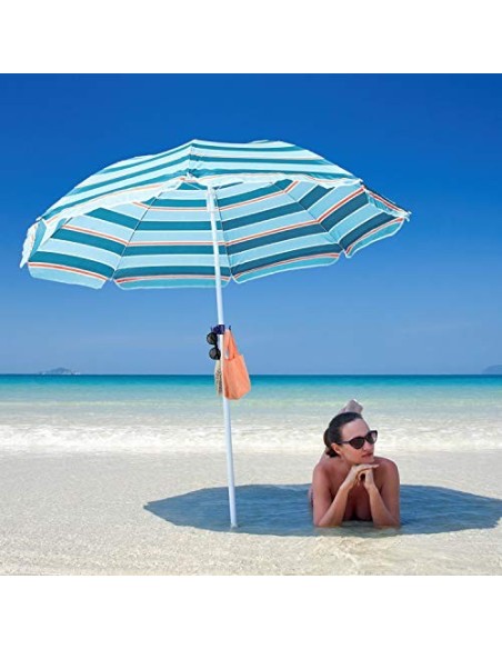 4 púas para sombrilla de playa color blanco bolsa para gafas de sol gancho para colgar toallas 