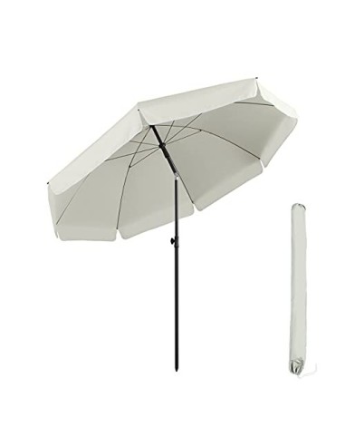 Sekey® sombrilla Parasol para terraza jardín Playa Piscina Patio diámetro 217 cm Protector Solar UV25+ Crema