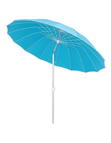 LOLAhome Parasol sombrilla con Varillas Flexibles de Fibra de Carbono y mástil de Aluminio de Ø 250 cm  Azul 
