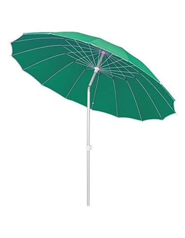 LOLAhome Parasol sombrilla Verde con Varillas Flexibles de Fibra de Carbono y mástil de Aluminio de Ø 250 cm