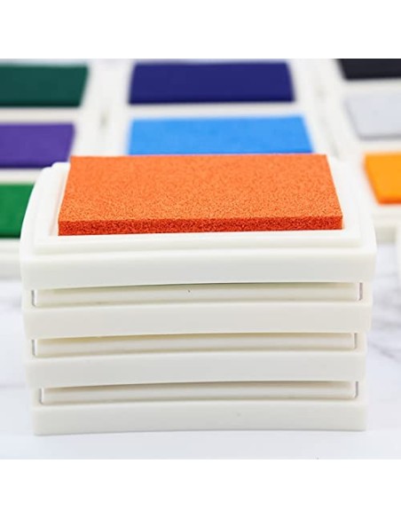 YXHZVON Almohadillas De Tinta, 15 Colores Almohadillas de Tinta para Huellas, Craft Ink Pad para Sellos Tinta Sellos Scrapboo