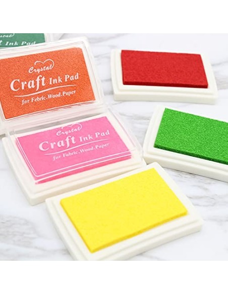 YXHZVON Almohadillas De Tinta, 15 Colores Almohadillas de Tinta para Huellas, Craft Ink Pad para Sellos Tinta Sellos Scrapboo