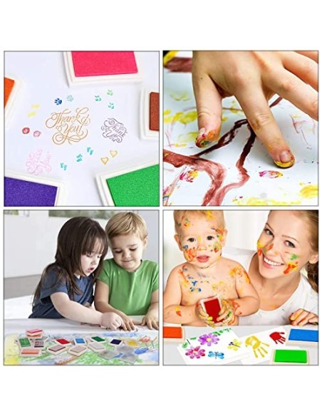 YXHZVON Almohadillas De Tinta, 15 Colores Almohadillas de Tinta para Huellas, Craft Ink Pad para Sellos Tinta Sellos Scrapboo