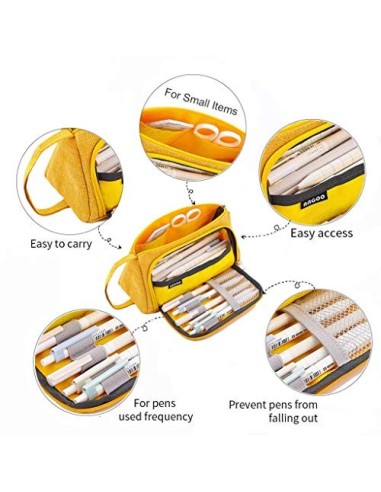 AidShunn Multifuncional Estuche de lápices de Gran Capacidad Bolsa de Lona Premium Bolsa de lápiz Organizador de papelería pa