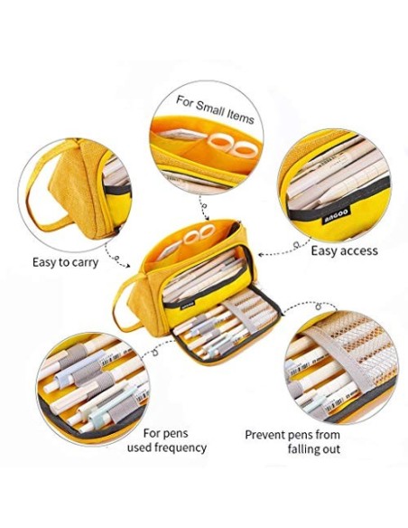 AidShunn Multifuncional Estuche de lápices de Gran Capacidad Bolsa de Lona Premium Bolsa de lápiz Organizador de papelería pa